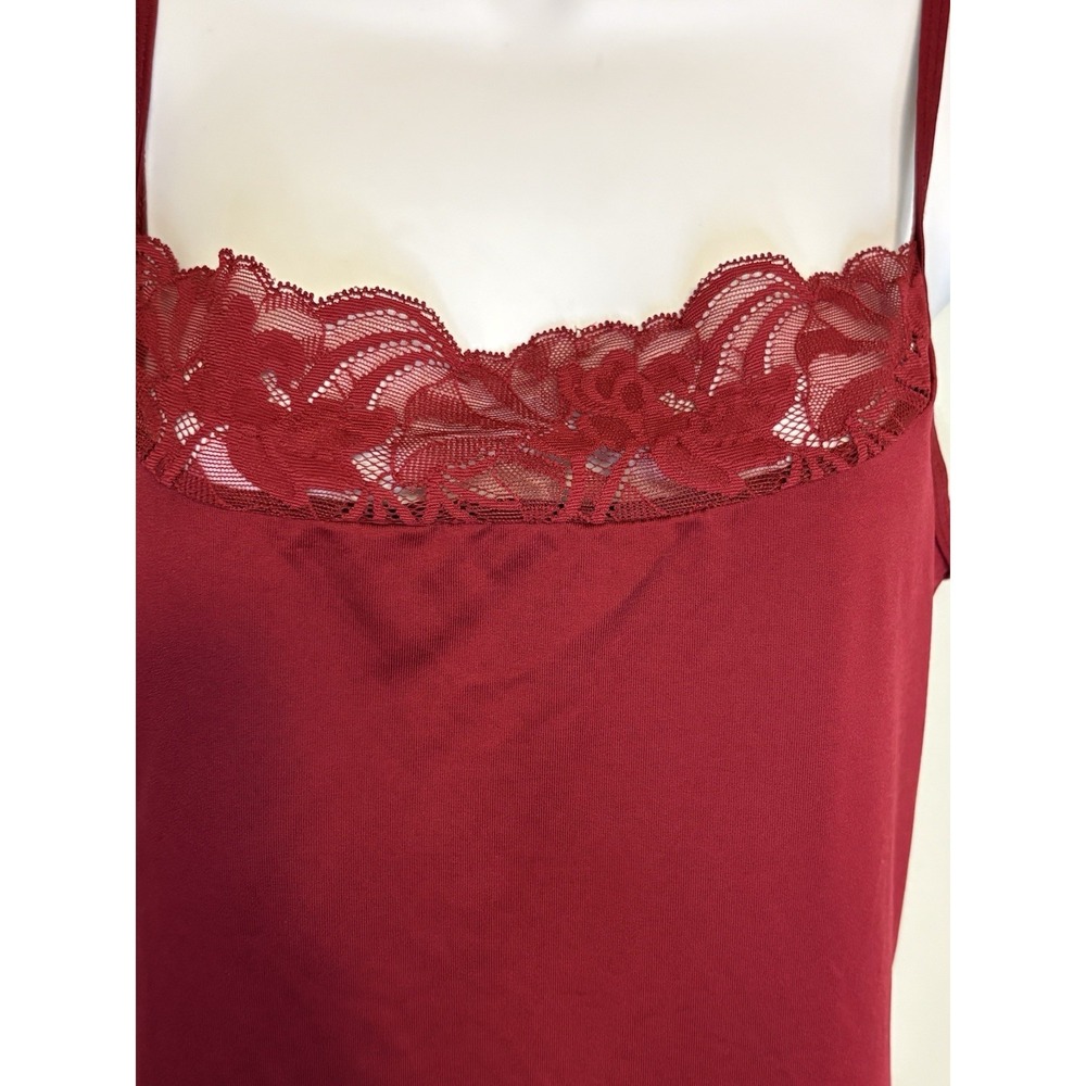 White House Black Market Red Lace Camisole Tank Top M Nylon Spandex - Picture 4 of 8